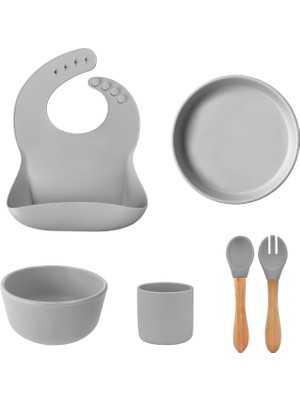 OiOi Powder Grey Blw Set Iıı Beslenme Seti