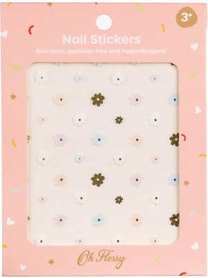 Oh Flossy Flowers Doğal Kız Çocuk Tırnak Stickerı
