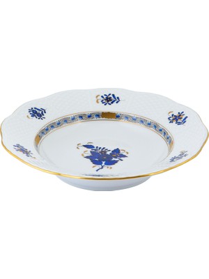 Herend Apponyı Desenli Lacivert Porselen Çorba Tabağı 21 cm