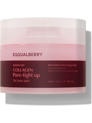 Eqqual Berry Collagen Pore Tight Up Gel 60'lı Gözenek Önleyici Kolajenli Jel Ped 140 ml