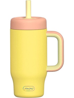 SipnJoy Handlehug Sarı Çelik Çocuk Tumbler 550 ml