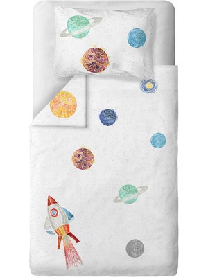 Casadora Baby Uzay Temalı 100% Organik Pamuk Bebek Çocuk Nevresim Takımı 160 x 220 cm