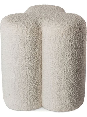 Polspotten Clover Boucle Ekru Tabure