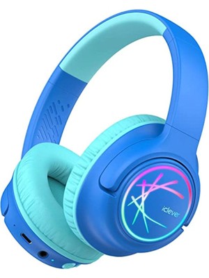 iClever BTH18 LED Işıklı Mavi Unisex Çocuk Kulak Üstü Bluetooth Kulaklık