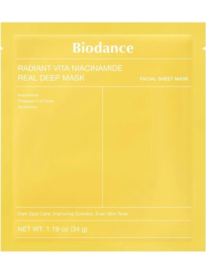 Biodance Radiant Vita Niacinamide Real Deep Mask Aydınlatıcı Yüz Maskesi