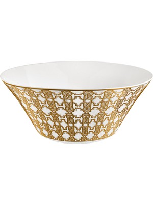 Roberto Cavalli Monogram Gold Altın Dekorlu Porselen Servis Kasesi 26 cm