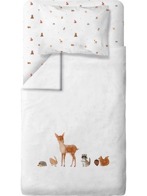 Casadora Baby Forest Amigos %100 Organik Pamuk Saten Bebek Çocuk Nevresim Takımı 160 x 220 cm