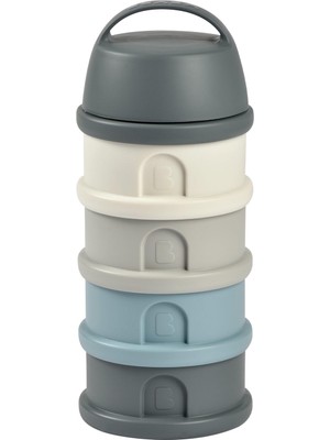 Beaba Mineral Grey Blue 4 Katmanlı Süt Tozu ve Atıştırmalık Saklama Kabı