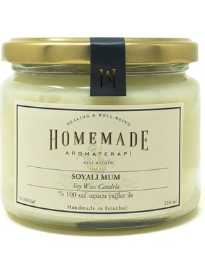Homemade Aromaterapi Tarçın, Portakal, Karanfil Soyalı Mum 330 ml
