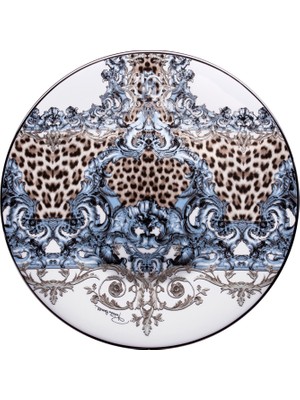 Roberto Cavalli Palazzo Pitti Leopar Desenli Porselen Servis Tabağı ve Supla 32 cm