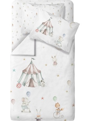 Casadora Baby Circus %100 Organik Pamuk Saten Bebek Çocuk Nevresim Takımı 100 x 150 cm