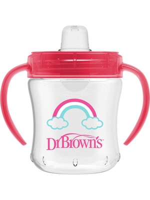 Gökkuşağı Desenli Pembe 6+ Ay Alıştırma Bardağı 180 ml