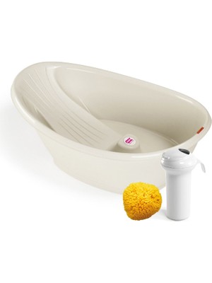 Okbaby Bella Kırık Beyaz  3 Parça Bebek Banyo Seti