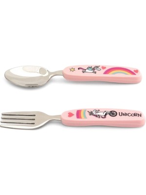 Tyrrell Katz Unicorn Desenli Kutulu Çocuk Çatal Kaşık Seti