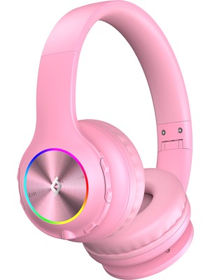 Ttec Soundbuddy Funled LED Işıklı Balerin Pembesi Çocuk Kulak Üstü Bluetooth Kulaklığı 2KM172BP