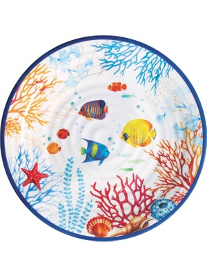 Easy Life Bora Bora Desenli Melamin Pasta Tabağı 21,5 cm