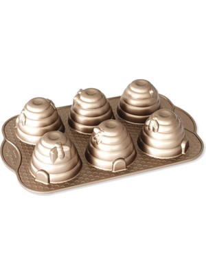 Nordic Ware Platin Mini Arı Kovanı Dökme Alüminyum 6'lı Kek Kalıbı
