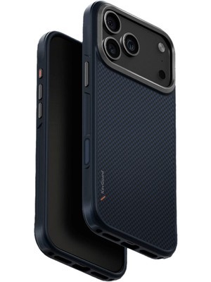 Uniq Keva Max iPhone 17 Pro Max Mavi Karbon Magsafe Uyumlu Telefon Kılıfı