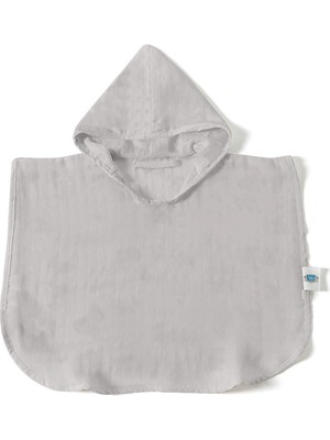 Deux Lapins %100 Pamuk Cotton Grey Müslin Bebek Panço Bornoz