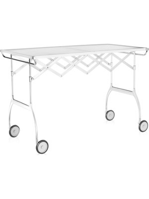 Kartell Battista Mat Beyaz Çelik Servis Masası 100 x 54 cm