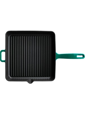 Voeux Kitchenware Profond Turkuaz Döküm Kare Izgara Tava 25 cm