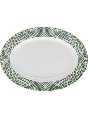 Rosenthal Francis Carreau Yeşil Porselen Oval Servis Tabağı 34 cm