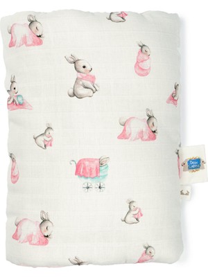 Deux Lapins Bébé Lapin Rose Pembe Silindir Emzirme Kol Destek Yastığı