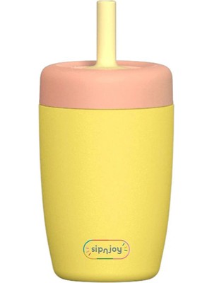SipnJoy Strawbuddy Sarı Çelik Çocuk Tumbler 360 ml