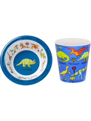 Tyrrell Katz Dino Melamin Çocuk Mama Kasesi ve Alıştırma Bardağı Seti