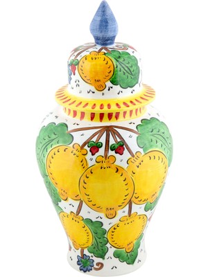 Feeling Good Inside Sicilian Lemon Collection Handmade Seramik Limoncello Büyük Vazo