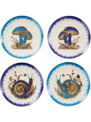 Jonathan Adler Botanist Çok Renkli Seramik 4lü Bardak Altlığı Set