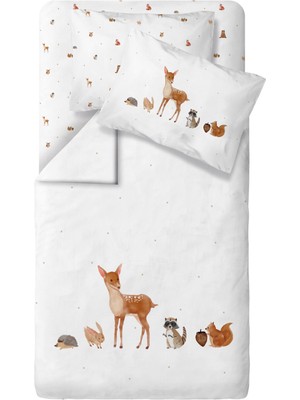 Casadora Baby Forest Amigos %100 Organik Pamuk Saten Bebek Nevresim Takımı 100 x 150 cm