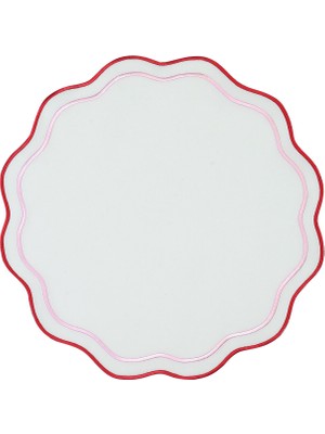 Matis Home Line London 2’li Kırmızı Işlemeli Amerikan Servis 42X42 cm