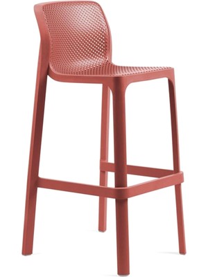Nardi Net Corallo Kırmızı Bar Sandalyesi