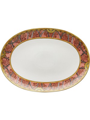 Versace Scala Palazzo Rose Porselen Oval Servis Tabağı 38 cm