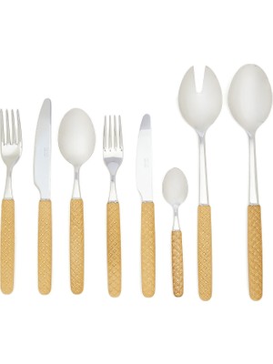 Neva Posateria Creativa Intreccio Collection Bej 74 Parça Çatal Bıçak Kaşık Seti