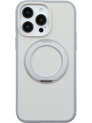 Deercase iPhone 16 Pro Premium Fonksiyonel Beyaz Standlı Magsafe Uyumlu Telefon Kılıfı