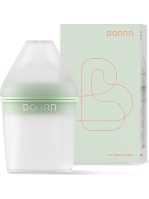 Borrn Yeşil Silikon Yenidoğan Yavaş Akışlı Anti-Kolik Biberon 150 ml