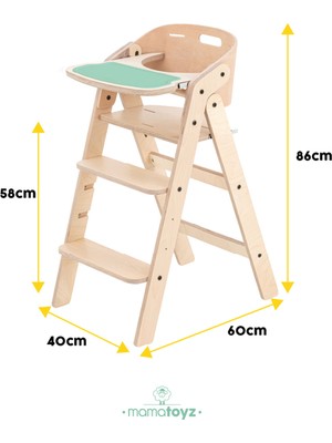 Mamatoyz Mychair Ahşap Mama Sandalyesi