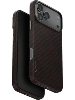 Uniq Keva Edge Slim iPhone 17 Pro Aramid Magsafe Uyumlu Turuncu Desenli Telefon Kılıfı