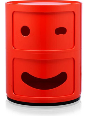 Kartell Componibili Smile Göz Kırpan 2 Çekmeceli Kırmızı Modül