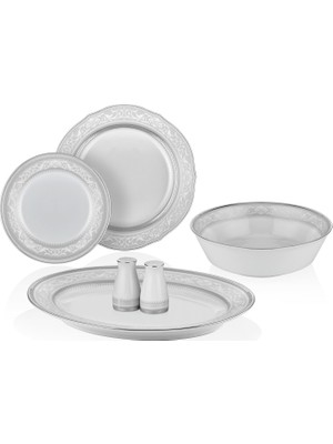 Noritake Glendonald Platınum Beyaz Porselen 29 Parça 12 Kişilik Yemek Takımı