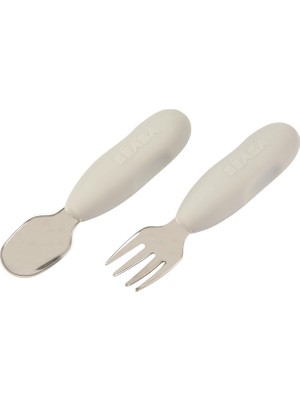 Beaba Velvet Grey Paslanmaz Çelik Çatal Kaşık Seti