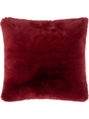 Saloni Merlot Bordo Peluş Kırlent 50 x 50 cm