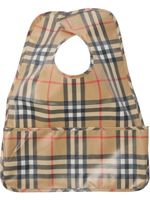 Burberry Wesley Check Bej Ekose Desenli Unisex Çocuk Mama Önlüğü