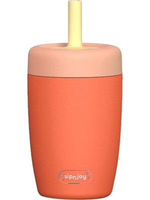 SipnJoy Strawbuddy Turuncu Çelik Çocuk Tumbler 360 ml