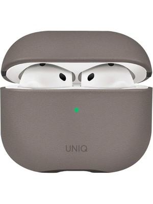 Uniq Lyden Ds Airpods 4 (4.nesil) Titan Gri Deri Kulaklık Kılıfı