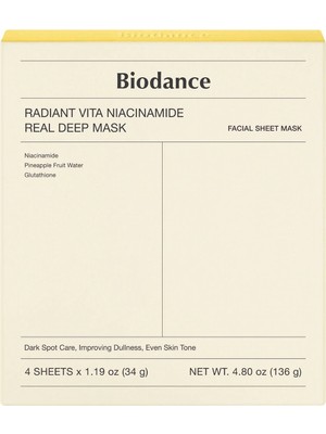 Biodance Radiant Vita Niacinamide Real Deep Mask Aydınlatıcı Yüz Maskesi
