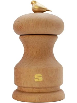 Bisetti Bird Natural Beechwood Ahşap Tuz Değirmeni