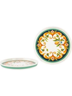 Mikasa Moor Capri Flora Renkli Porselen 2'li Sunum Tabağı 15 cm